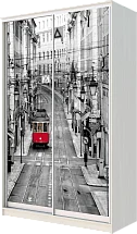 Шкаф-купе 2-х дверный с фотопечатью Лондон, трамвай 2300 1682 620